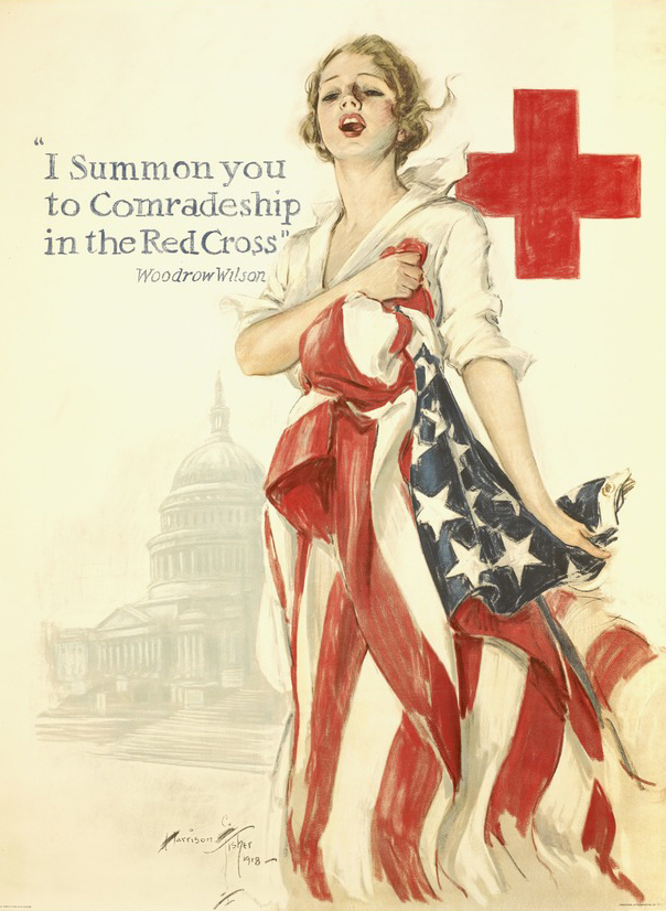 Poster with message from Woodrow Wilson: "I Summon You to Comradeship in the Red Cross"
